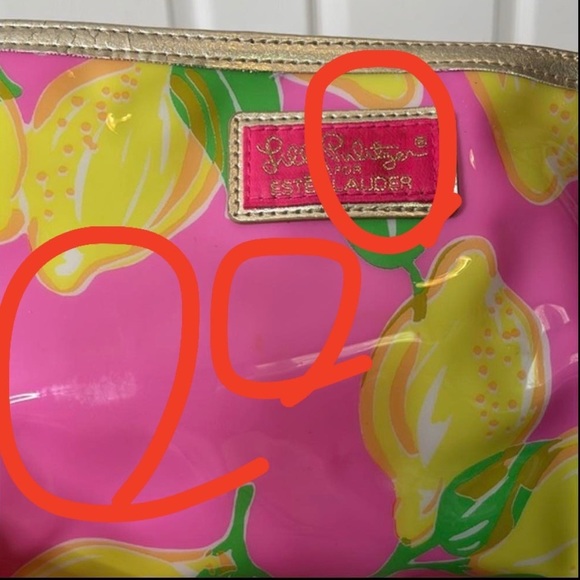 Lilly Pulitzer for estée lauder lemon pink preppy make up travel toiletries bag - Picture 10 of 16